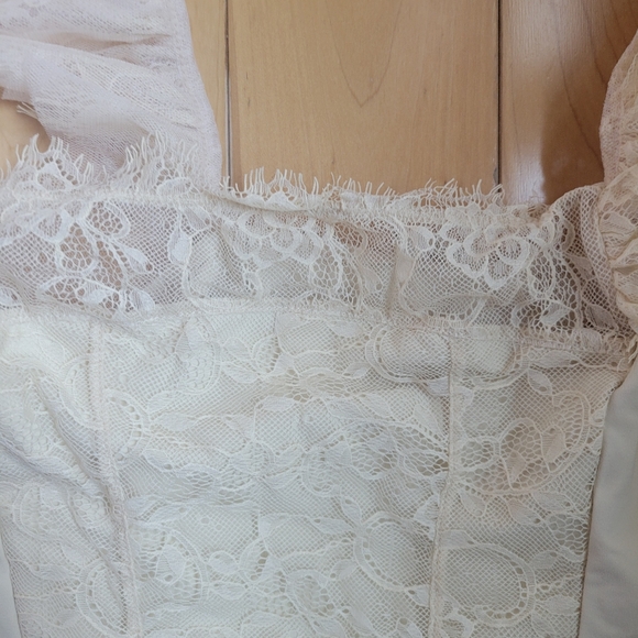 Free People Intimately Ivory Lace Boho Ruffle Strap Corset Top XL NWT - Picture 4 of 7